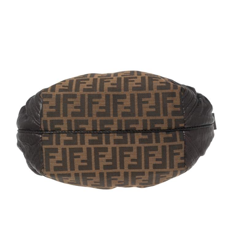 Pre Owned Fendi Tobacco Zucca Canvas and Leather Baby Spy Bag