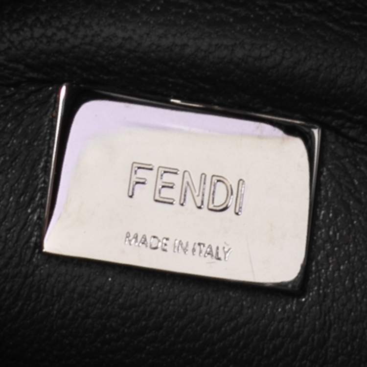 Pre Owned Fendi Blue/Black Python Micro Peekaboo Crossbody Bag