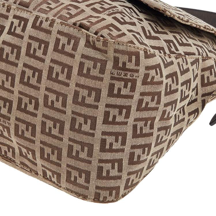Pre Owned Fendi Tobacco Zucchino Canvas Mama Forever Shoulder Bag
