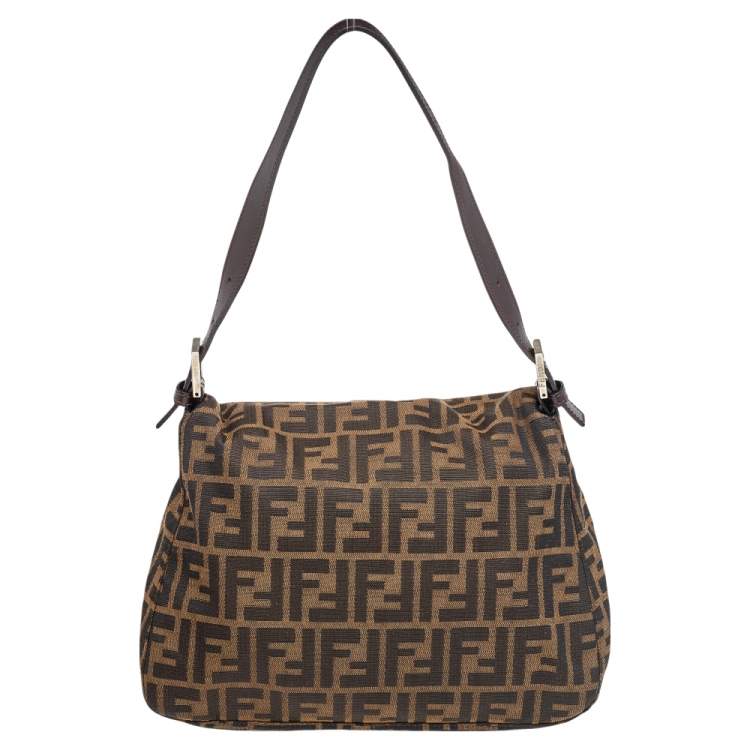 Pre Owned Fendi Tobacco Zucca Canvas Mama Forever Shoulder Bag