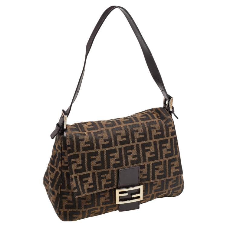 Pre Owned Fendi Tobacco Zucca Canvas Mama Forever Shoulder Bag