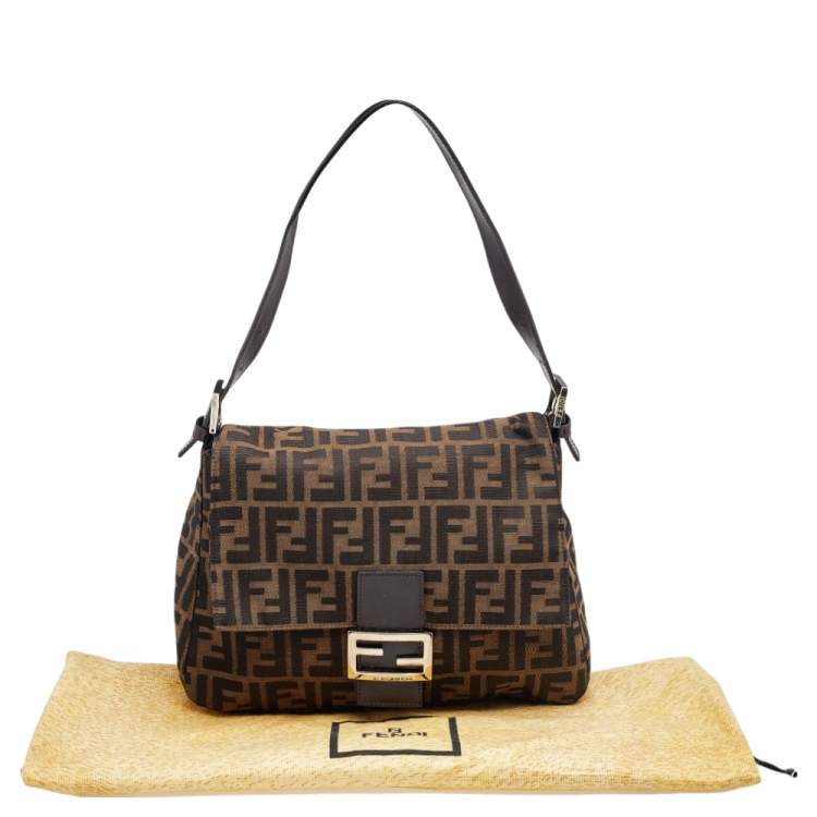 Pre Owned Fendi Tobacco Zucca Canvas Mama Forever Shoulder Bag