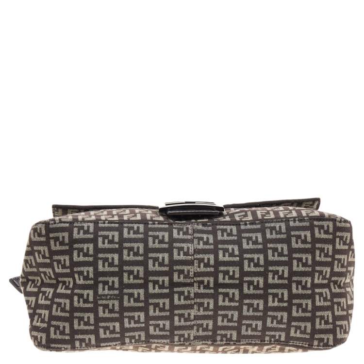 Pre Owned Fendi Brown/Beige Zucchino Canvas Mama Forever Shoulder Bag
