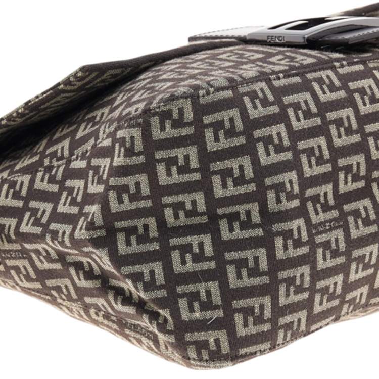 Pre Owned Fendi Brown/Beige Zucchino Canvas Mama Forever Shoulder Bag