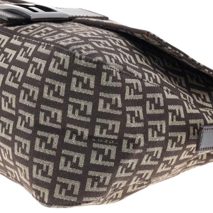 Pre Owned Fendi Brown/Beige Zucchino Canvas Mama Forever Shoulder Bag