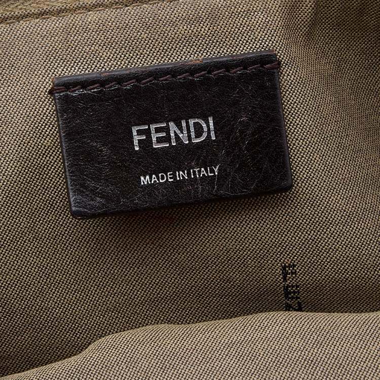 Pre Owned Fendi Beige/Brown Leather Medium By The Way Boston Bag