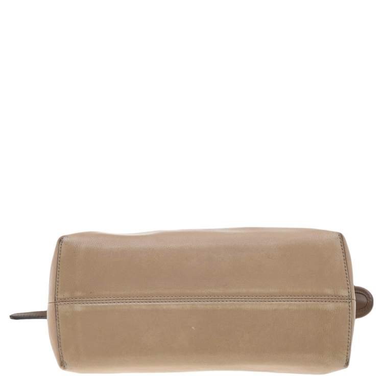 Pre Owned Fendi Beige/Brown Leather Medium By The Way Boston Bag