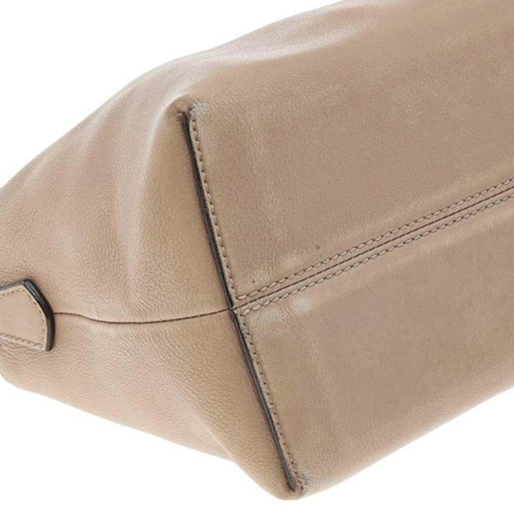 Pre Owned Fendi Beige/Brown Leather Medium By The Way Boston Bag