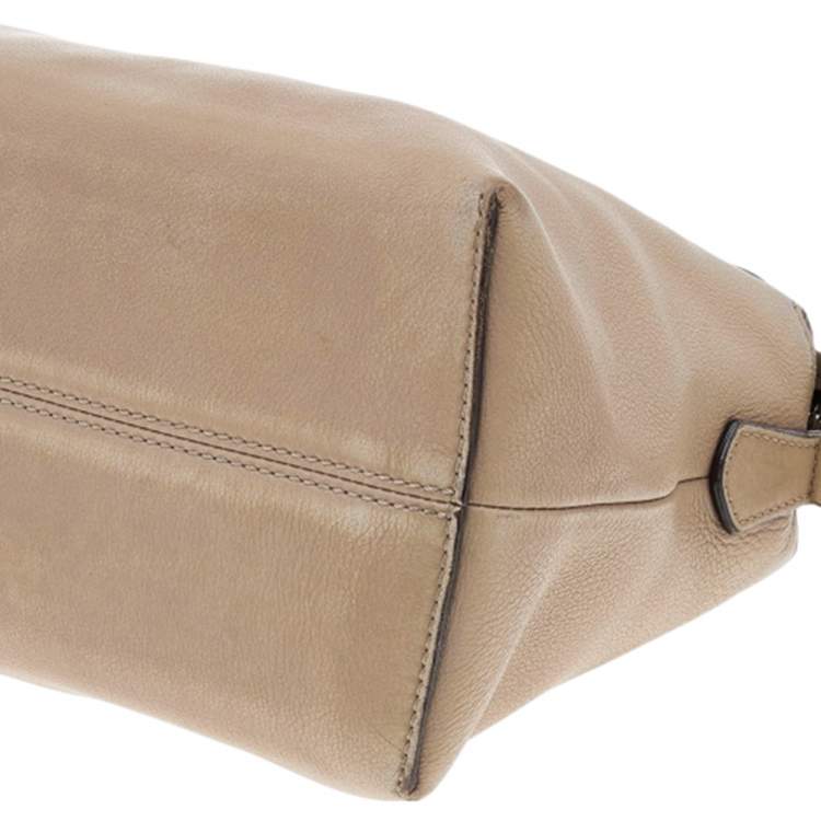 Pre Owned Fendi Beige/Brown Leather Medium By The Way Boston Bag