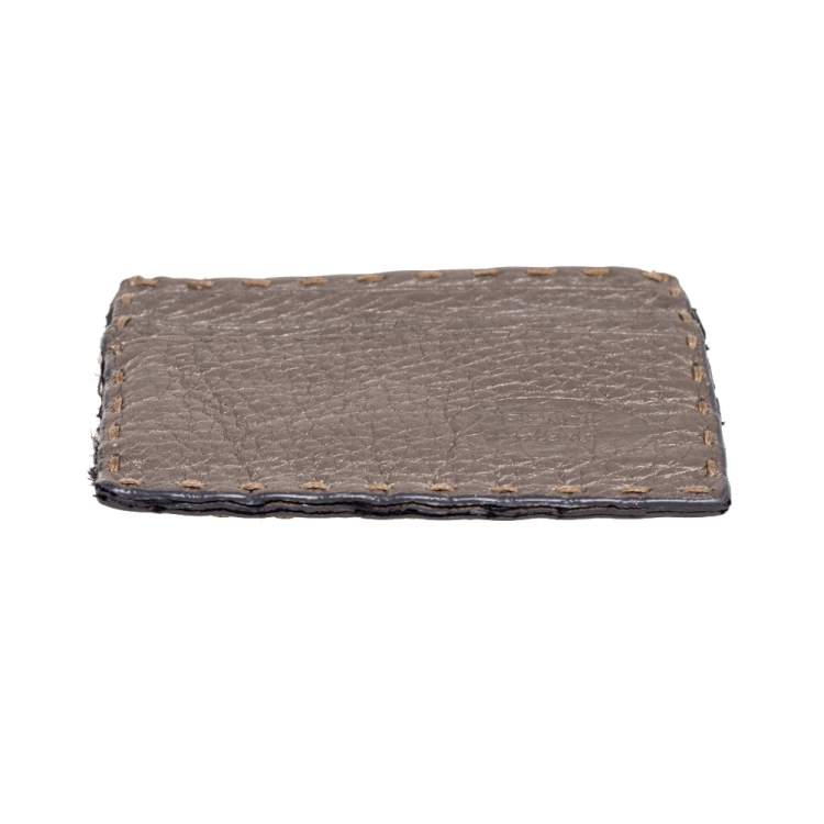 Pre Owned Fendi Grey Selleria Leather Card Holder
