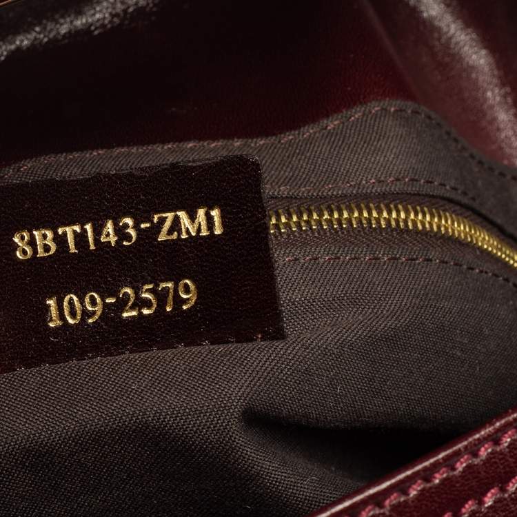 Pre Owned Fendi Dark Red Leather Maxi Baguette Flap Shoulder Bag