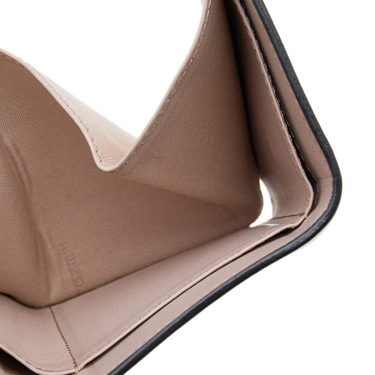Pre Owned Fendi Pink Leather Micro F is Fendi Trifold Wallet 