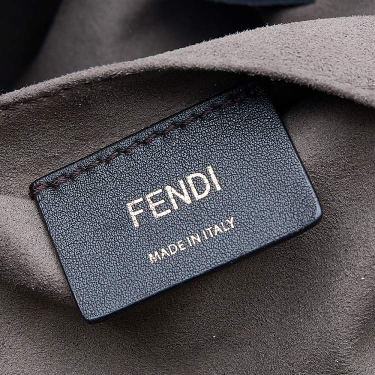 Pre Owned Fendi Tobacco/Black Coated Canvas and Leather Mon Tresor Grande Bucket Bag