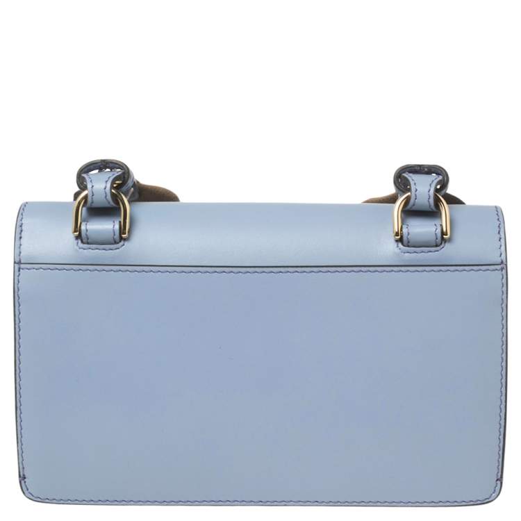 Pre Owned Fendi Lavender Leather Flat Baguette Shoulder Bag