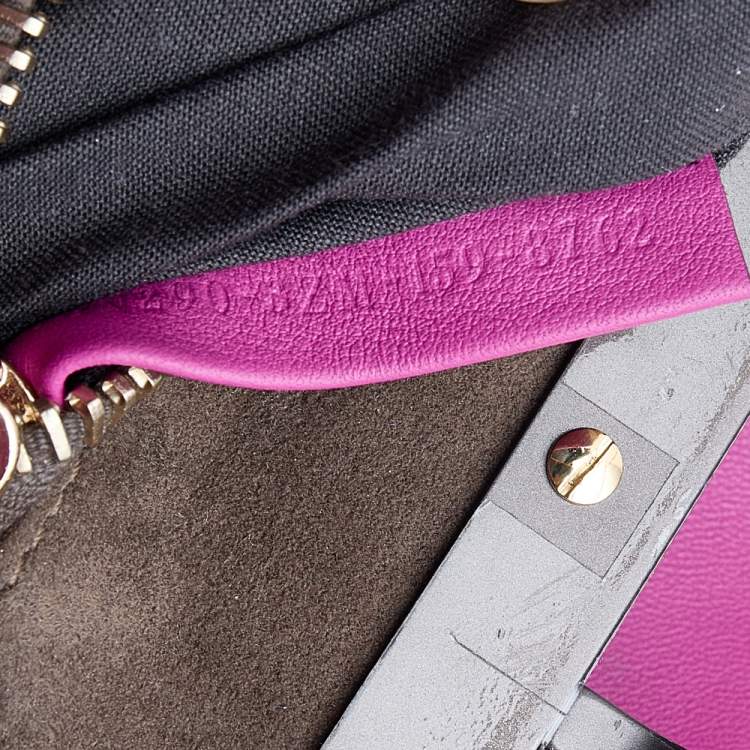 Pre Owned Fendi Pink Leather Medium Peekaboo Top Handle Bag