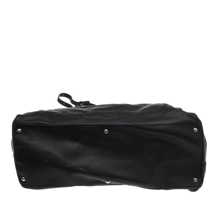 Pre Owned Fendi Black Leather Large Peekaboo Top Handle Bag
