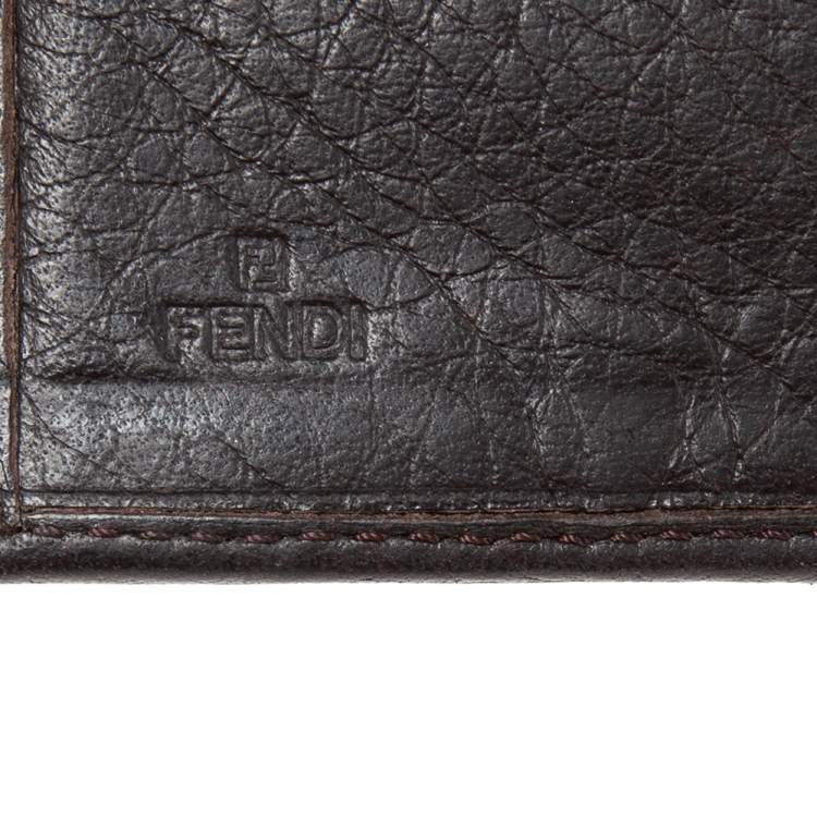 مملوكة مسبقًا Fendi Tobacco Zucca Canvas and Leather Flap Continental Wallet
