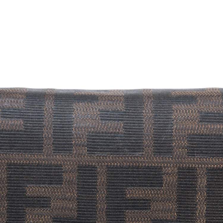 مملوكة مسبقًا Fendi Tobacco Zucca Canvas and Leather Flap Continental Wallet