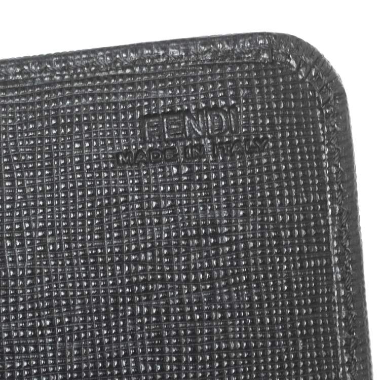 Pre Owned Fendi Black Leather Flap Continental Wallet