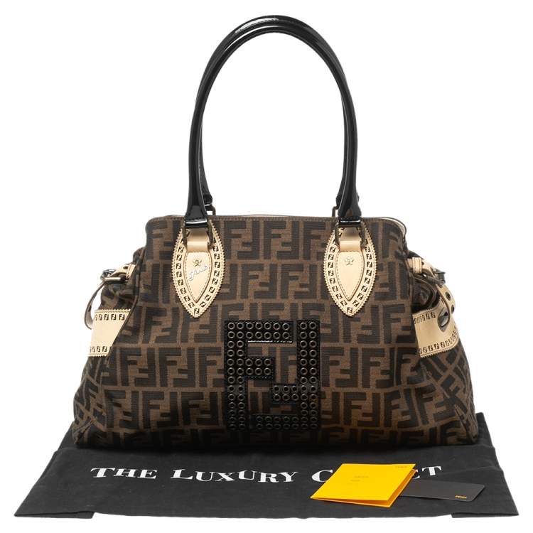 Pre Owned Fendi Brown Zucca Canvas Medium De Jour Bag
