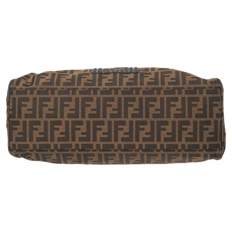 Pre Owned Fendi Brown Zucca Canvas Medium De Jour Bag