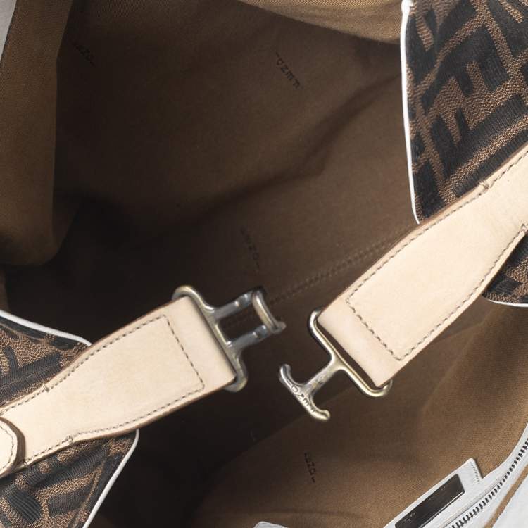 Pre Owned Fendi Brown Zucca Canvas Medium De Jour Bag
