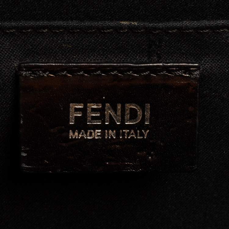 Pre Owned Fendi Black/Silver Leather Small Demi Jour Top Handle Bag