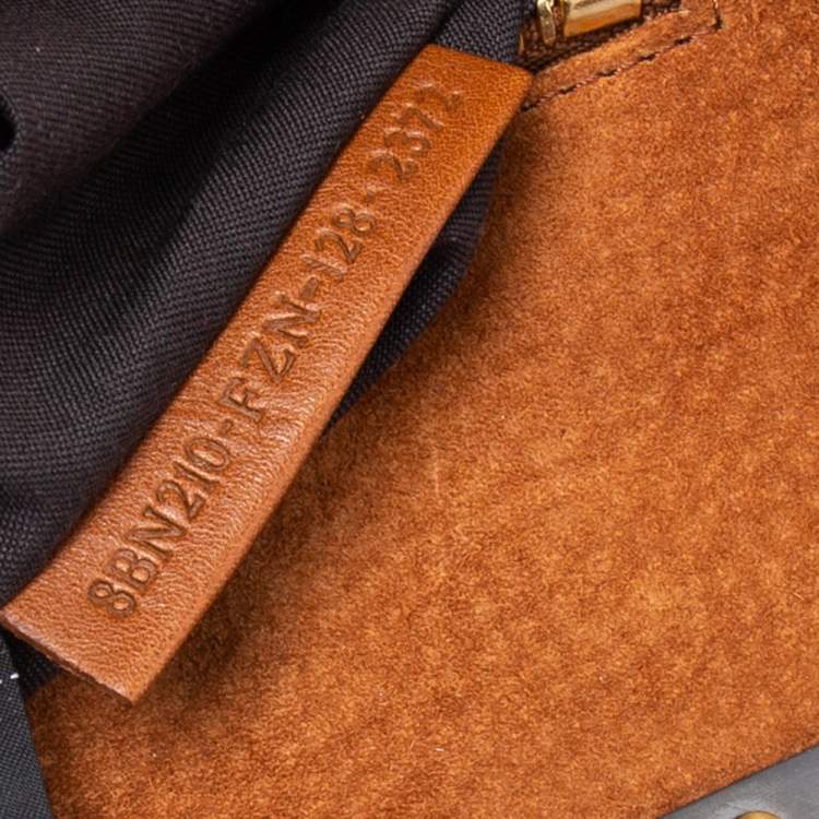 Pre Owned Fendi Brown Leather Large Peekaboo Top Handle Bag