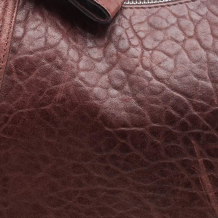 Pre Owned Fendi Brown Leather Braided Handle Spy Hobo