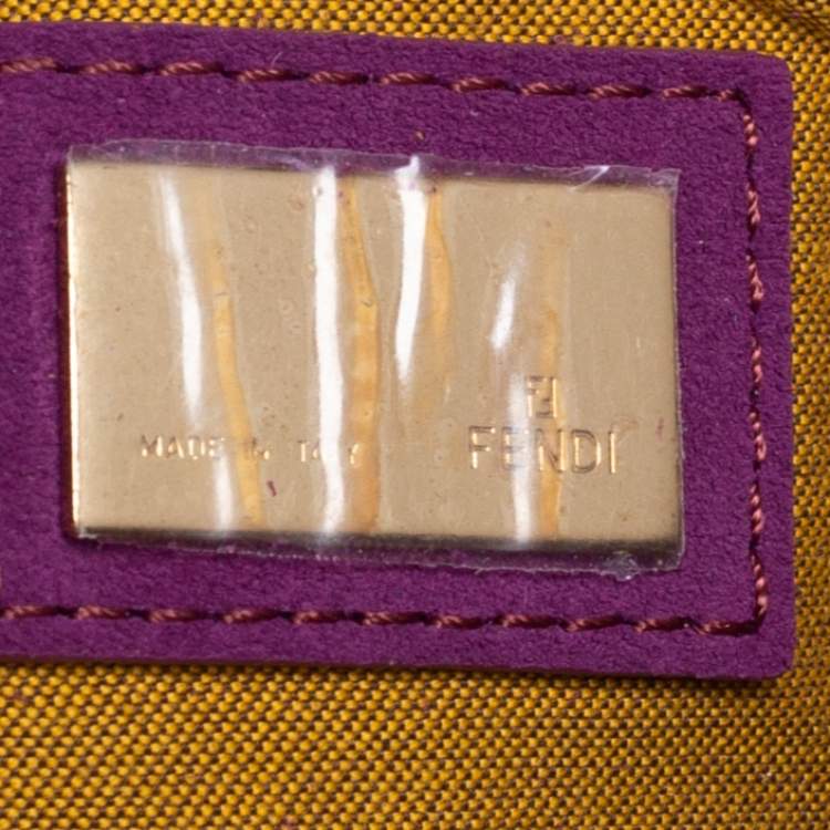 Pre Owned Fendi Purple Suede Fringe Baguette Bag