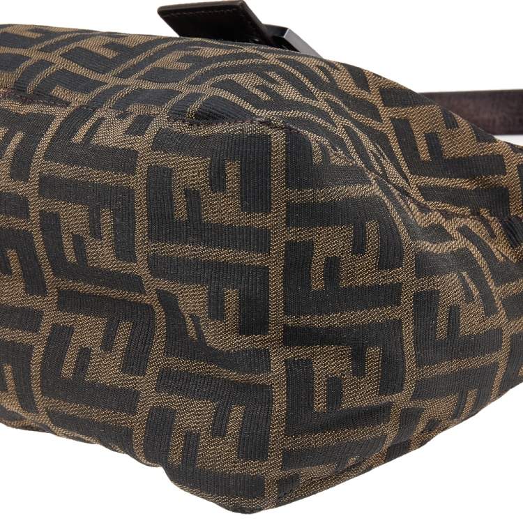 Pre Owned Fendi Tobacco Zucca Canvas And Leather Mama Baguette Bag