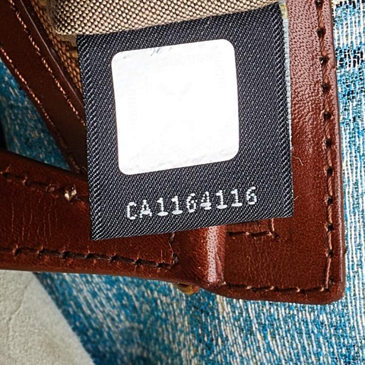 Pre Owned Fendi Beige/Brown Leather Large Peekaboo Top Handle Bag