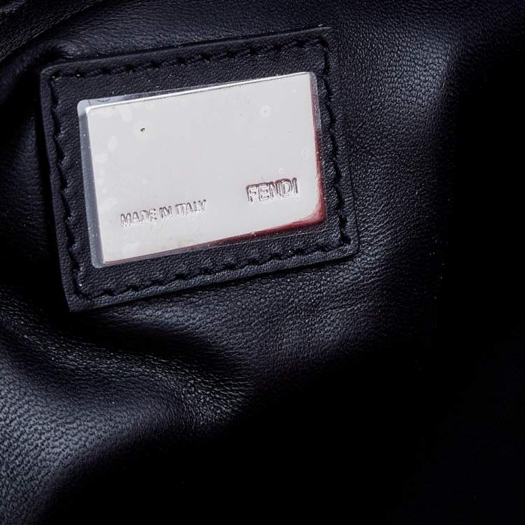 Pre Owned Fendi Orange/Black Watersnake Large Peekaboo Top Handle Bag