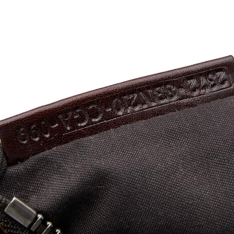 Pre Owned Fendi Black/Dark Brown Leather Large Peekaboo Top Handle Bag