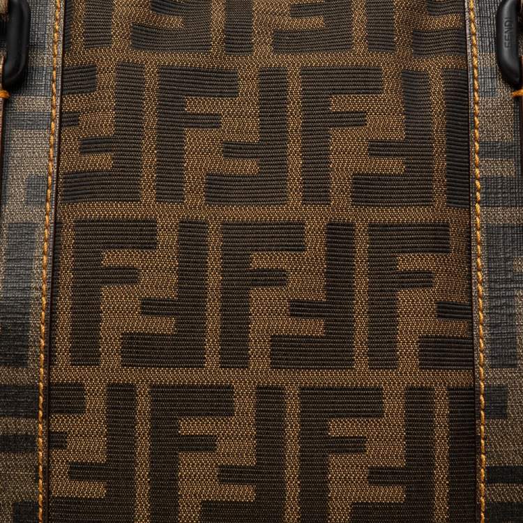 Pre Owned Fendi Tobacco Zucca Coated and Canvas Mixed Media Satchel 