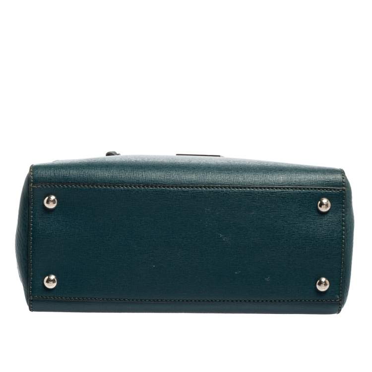 Pre Owned Fendi Green Leather Mini 2Jours Tote 
