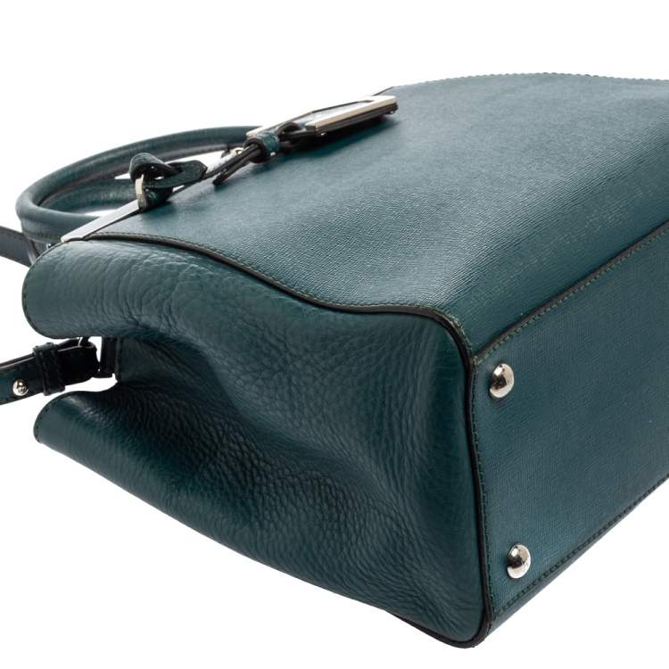 Pre Owned Fendi Green Leather Mini 2Jours Tote 