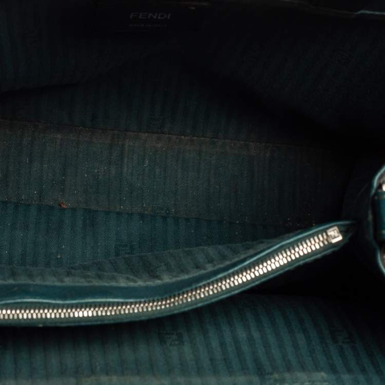 Pre Owned Fendi Green Leather Mini 2Jours Tote 
