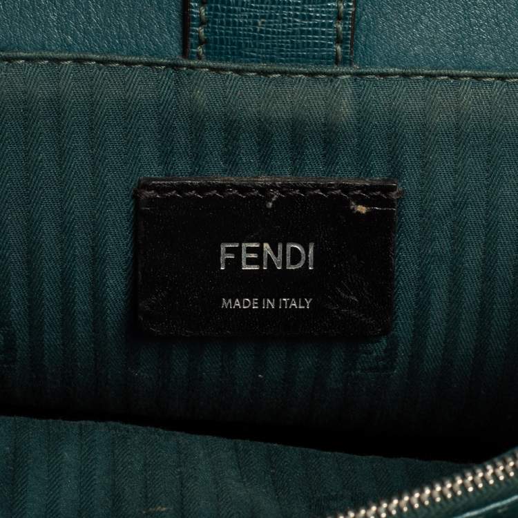 Pre Owned Fendi Green Leather Mini 2Jours Tote 