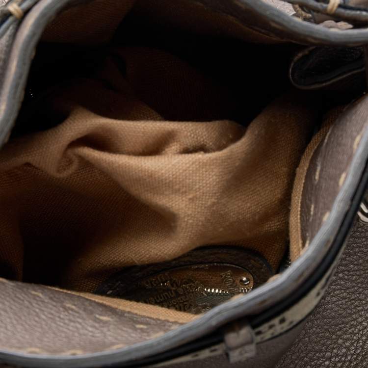 Pre Owned Fendi Grey Selleria Villa Borghese Tote
