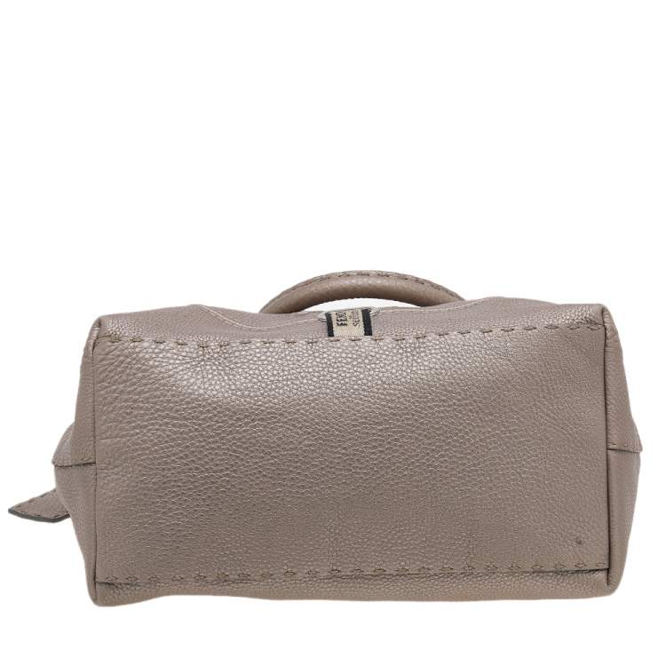 Pre Owned Fendi Grey Selleria Villa Borghese Tote