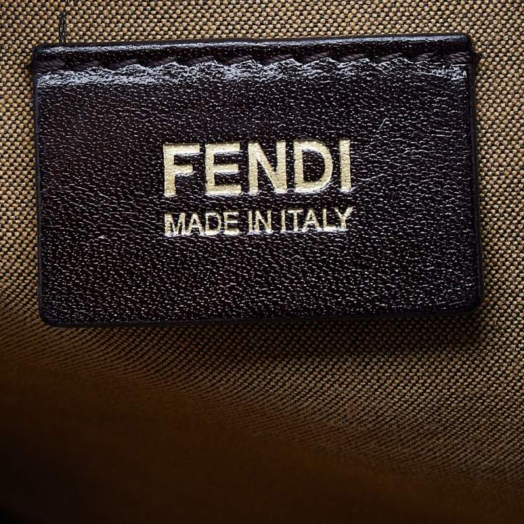 Pre Owned Fendi Tobacco Zucca Canvas and Leather Boston Bag