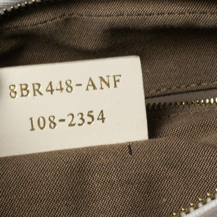 Pre Owned Fendi White FF Zucca Coated Canvas Chef Hobo