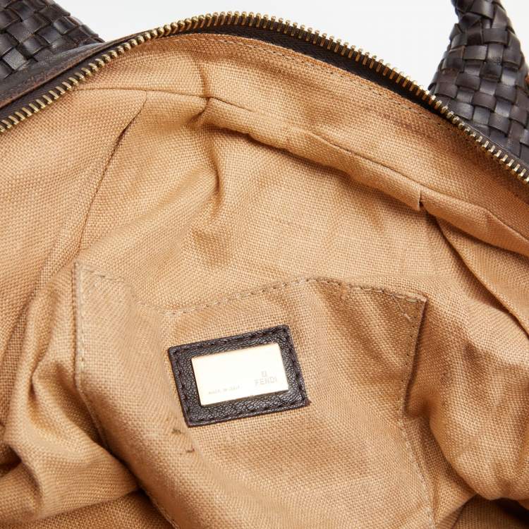 Pre Owned Fendi Tobacco Zucca Canvas and Leather Baby Spy Bag