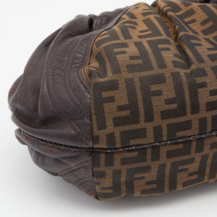 Pre Owned Fendi Tobacco Zucca Canvas and Leather Baby Spy Bag