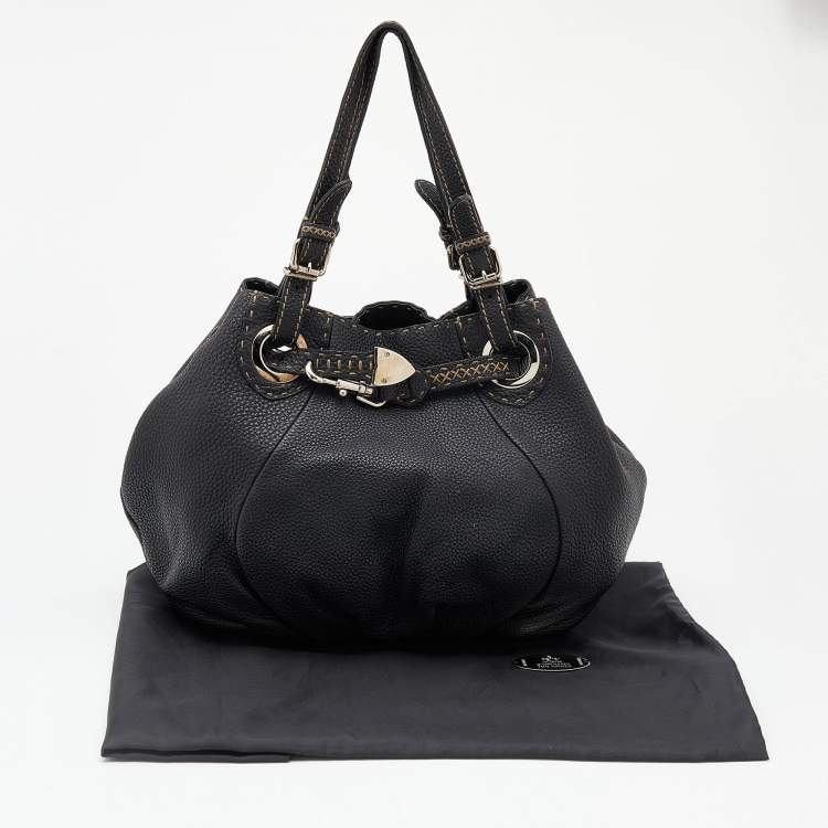 Pre Owned Fendi Black Selleria Leather Shoulder Bag