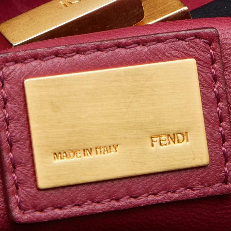 Pre Owned Fendi Black Leather Medium Peekaboo Top Handle Bag