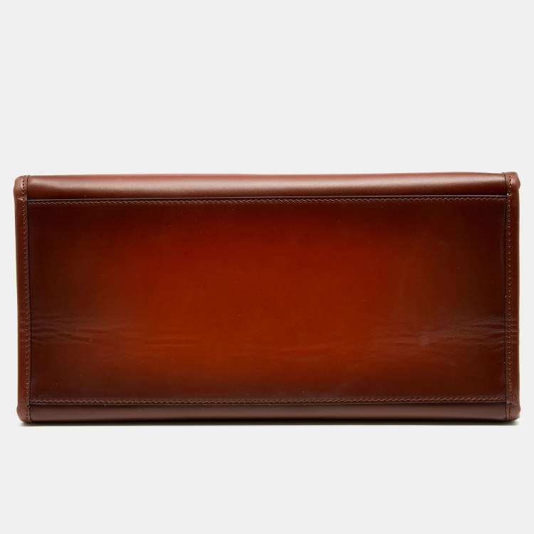 Pre Owned Fendi Brown Leather Large Sunshine Shopper Tote