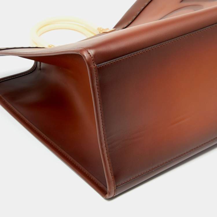 Pre Owned Fendi Brown Leather Large Sunshine Shopper Tote