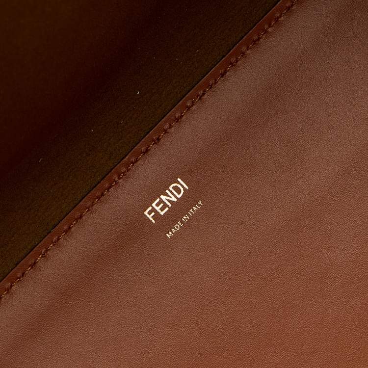Pre Owned Fendi Brown Leather Large Sunshine Shopper Tote